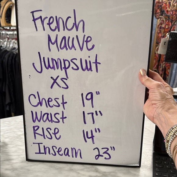 French Mauve Chloe Silky Pink and Sage Green Jumpsuit Size XS - Picture 2 of 10